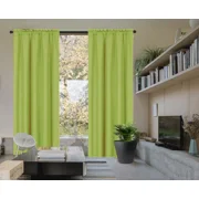 Gorgeous Home Linen Set of 2 Panels Matte Finish Lime Green Solid Window Curtain Rod Pocket R64 84 Length
