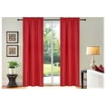 thumbnail image 1 of Set of 2 piece R64 red color lined window curtain panel 100% privacy blackout drape with rod pocket 84" long, 1 of 4