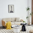 thumbnail image 1 of Set of 2 round metal side coffee table black and white 70cm and balck 50 cm, 1 of 11