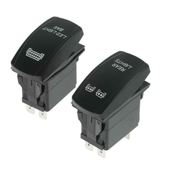 Set of 2 with Jumper Wires Rear Light + LED Light Bar Rocker Switch for Car UTV