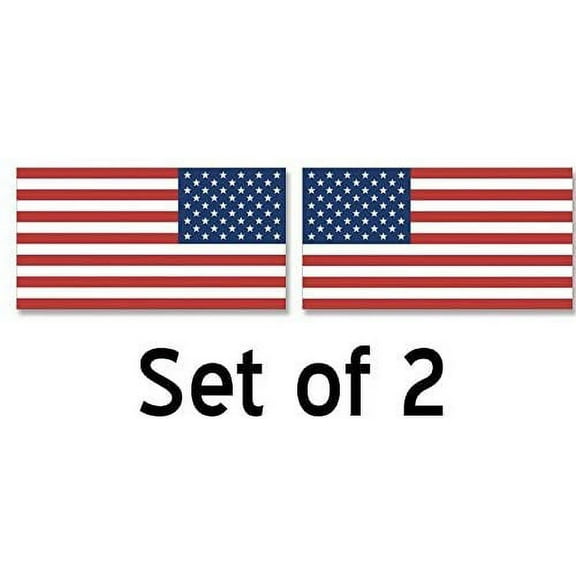 Set of 2| (x1) Forward (x1) Reverse American USA Flag 3M Reflective stickers| Mirror us