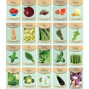 Set of 20 Assorted Vegetable & Herb Seed Packets - Create a Deluxe Garden Heirloom Seeds - 100% Non-GMO 20