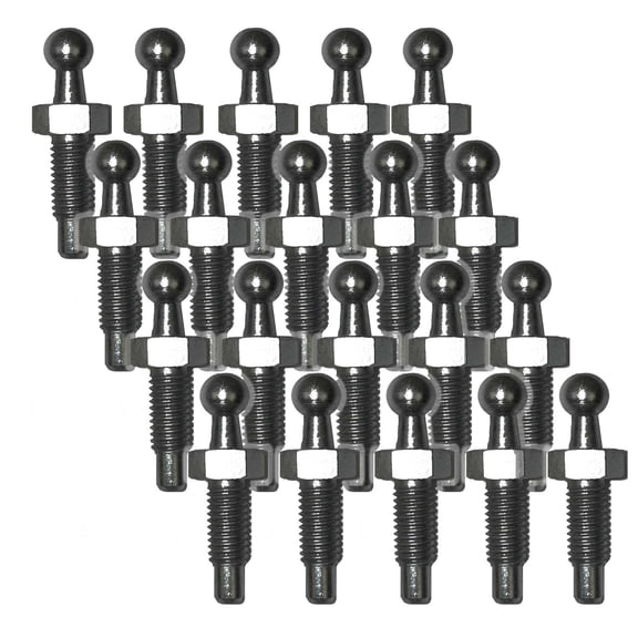 Set of 20 Ball Studs 10mm M8 X 1.25 Heavy Duty Thread Zinc Automotive Marine Lift