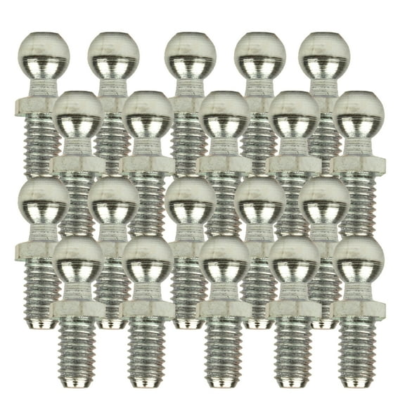 Set of 20 Ball Studs 8mm , M6 X 1.00 Zinc Thread Automotive Marine Industrial New for Car Gas Shock Strut - Lift Supports Depot T1-TOR1M6-20-a