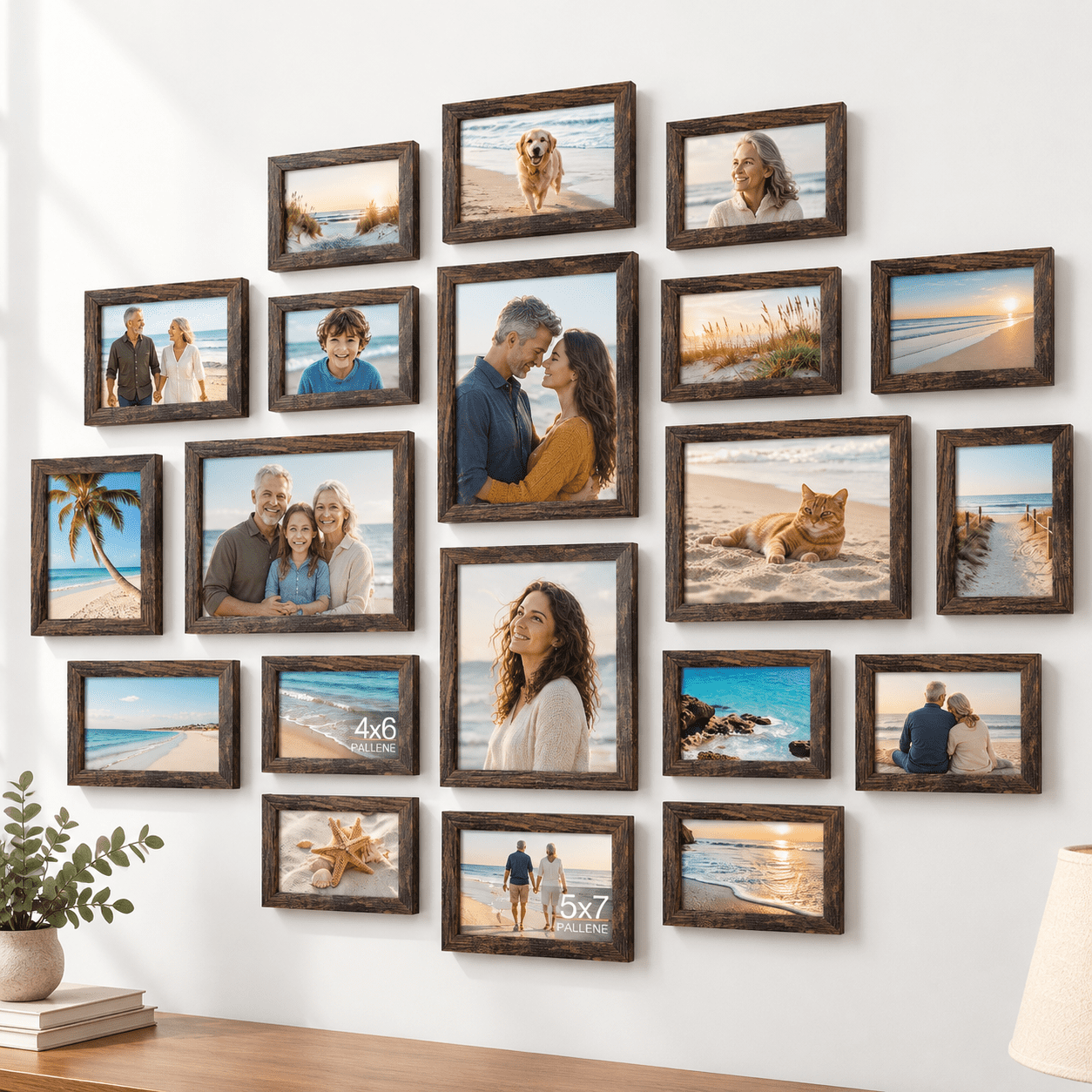 Set of 20 Brown Picture Frames for Gallery Wall and Tabletop Display ...
