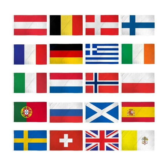 Set of 20 European Country Flags Set of Euro Country Flags 3x5ft House Flags