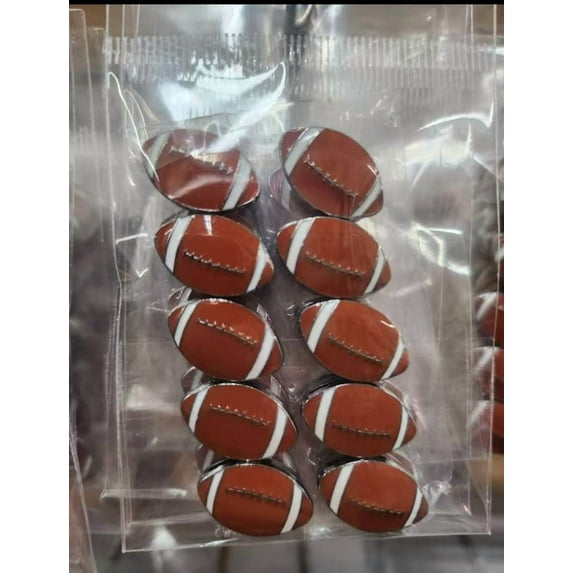 Set of 20 Football Slide Charms 8mm for Jewelry/Crafting/Making Charm Bracelets/Charm Necklaces/Charm Wristbands/DIY Jewelry