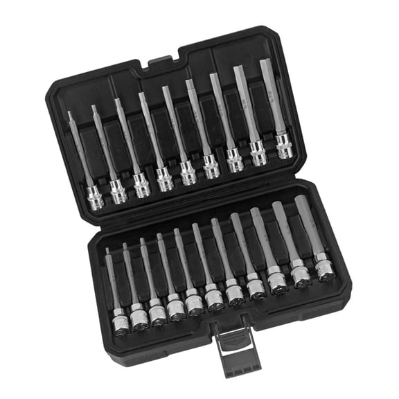 Set of 20 Industrial Grades Extended Reach Hexagonal Bit Sockets 3/8" Drive For Automotive Repair Metric British Size