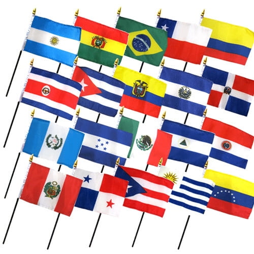 Set of 20 Latin American Country Flags Set of Latin America Flags 4x6in Flags