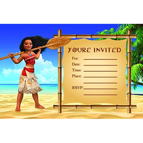 Set of 20 Ocean Princess Happy Birthday Invitation Cards & Envelopes Lightweight (240g), Postcard Style Invites for the Perfect Party Pack