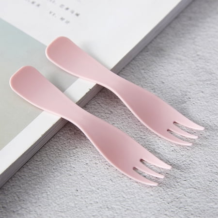 Set of 20 Pink Small Plastic Disposable Dessert Tableware Cutlery Forks
