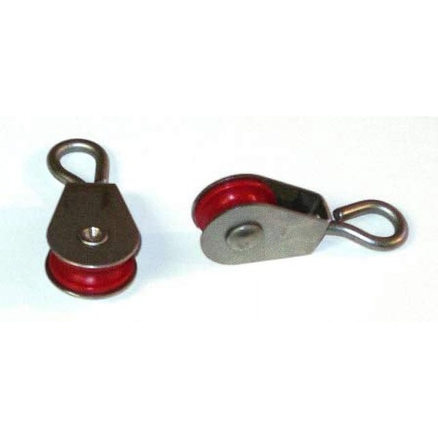 Set of 20 Red Nylon Pulley with Stainless Steel Swivel Eye Bracket