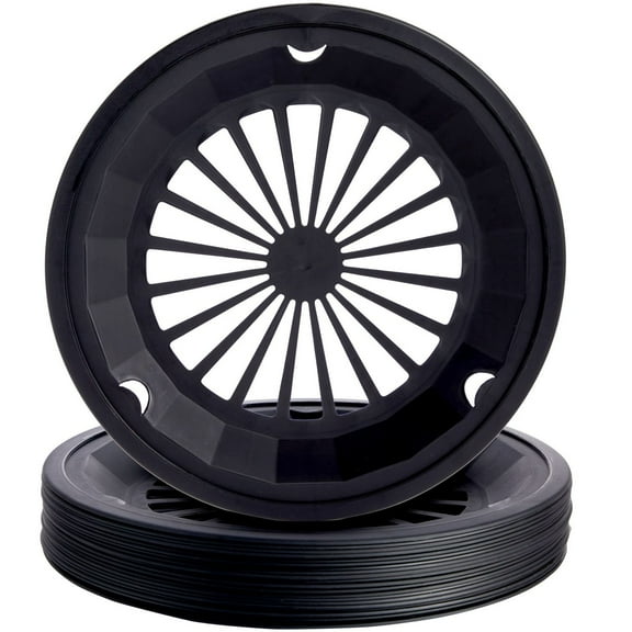 Juvale Plastic Paper Plate Holders Reusable - Black, Medium (Fits 9-Inch), Pack of 20 - Support Rings with Snap-In Grooves, Stability for Picnic & Party