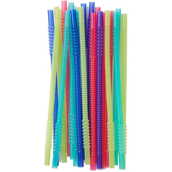 Set of 20 Reusable Whistle Straws Blue Red Green Teal