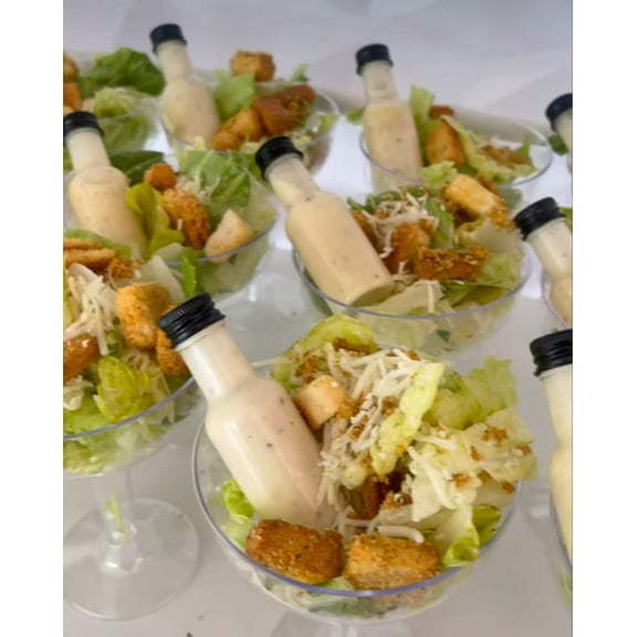 Set of 20 Salad Appetizer Cups Dressing Bottle Mini Forks Set for Food Display Buffet Catered Event Wedding Brunch Grazing Station Charcuterie Cups