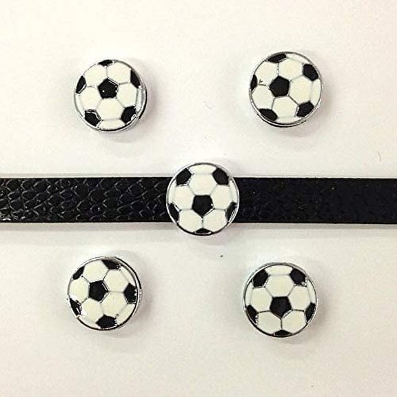 Set of 20 Soccer Slide Charms 8mm for Jewelry/Crafting/Making Charm Bracelets/Charm Necklaces/Charm Wristbands/DIY Jewelry