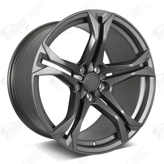 Set of 20" Staggered Matte Gunmetal 1LE Split Style Wheels for Chevy Camaro (20x10/20x11, 23/43mm Offsets)