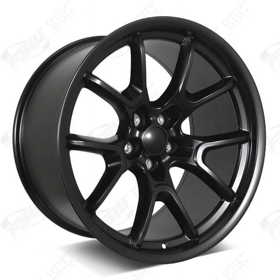 Set of 20" Staggered Satin Black Flow Forged Anniversary Style Wheels for Dodge Challenger, Charger (20x9.5/20x11, 15/18mm Offsets)
