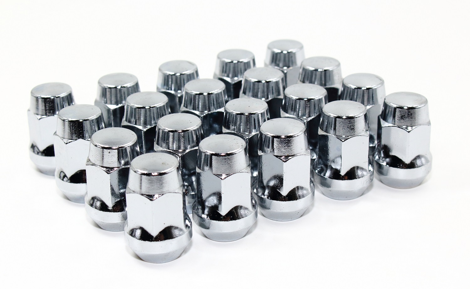 Chrome Bolt Style Cone Seat Wheel Lock Set (M12 x 1.5) - Set of 4 Locks and