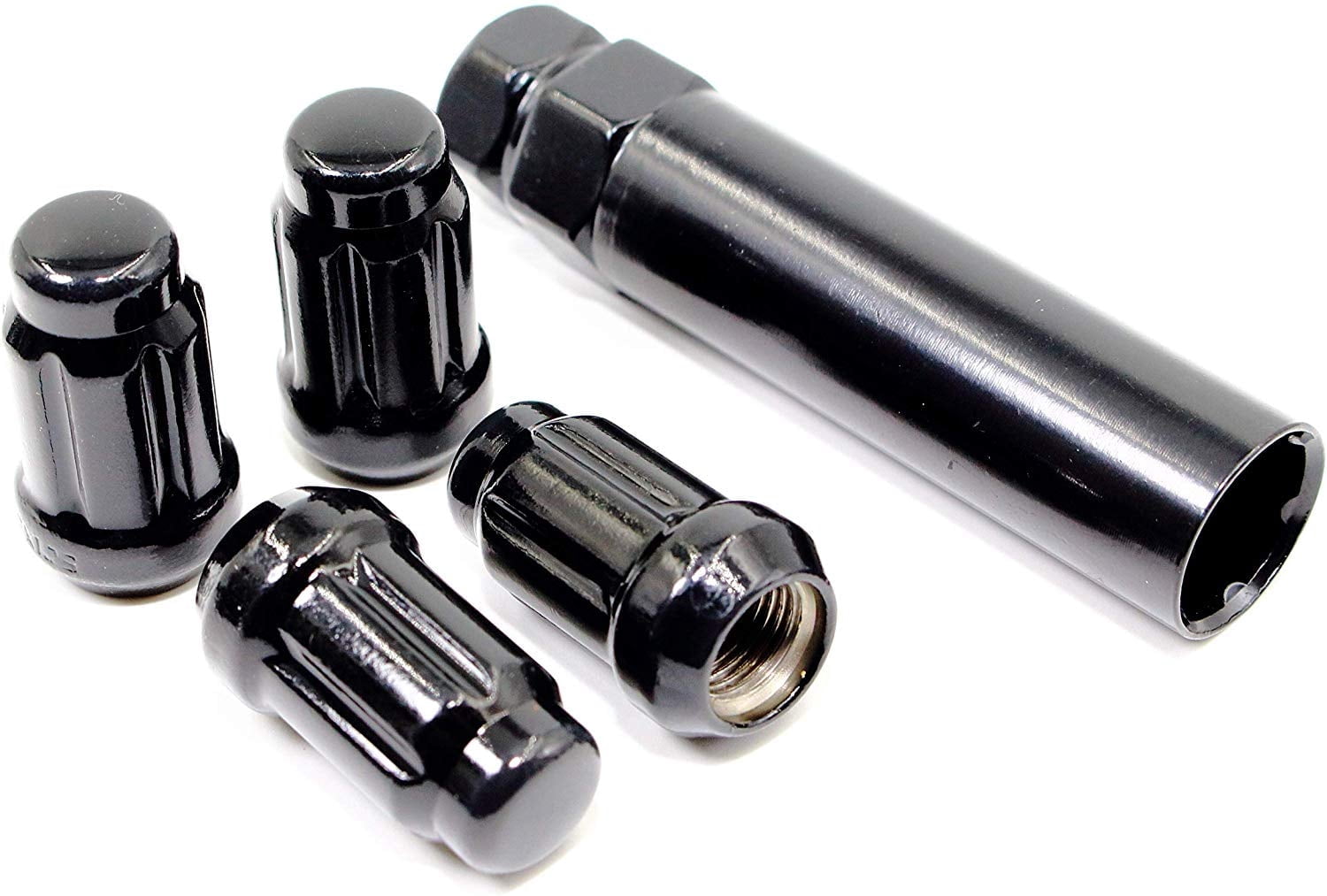 Tuning Machine Nuts Set of 20 Veritek 12x1.5mm Black Spline Drive Tuner Lug Nuts w/Key 1.40 ...