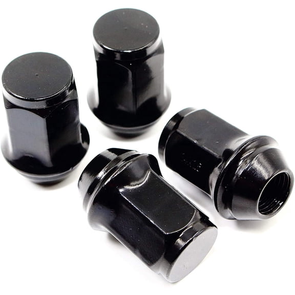 Set of 20 Veritek 14x1.5mm 1.5 Inch 38.5mm Overall Length 13/16 21mm Hex Black Lug Nuts for Aftermarket Custom Wheels