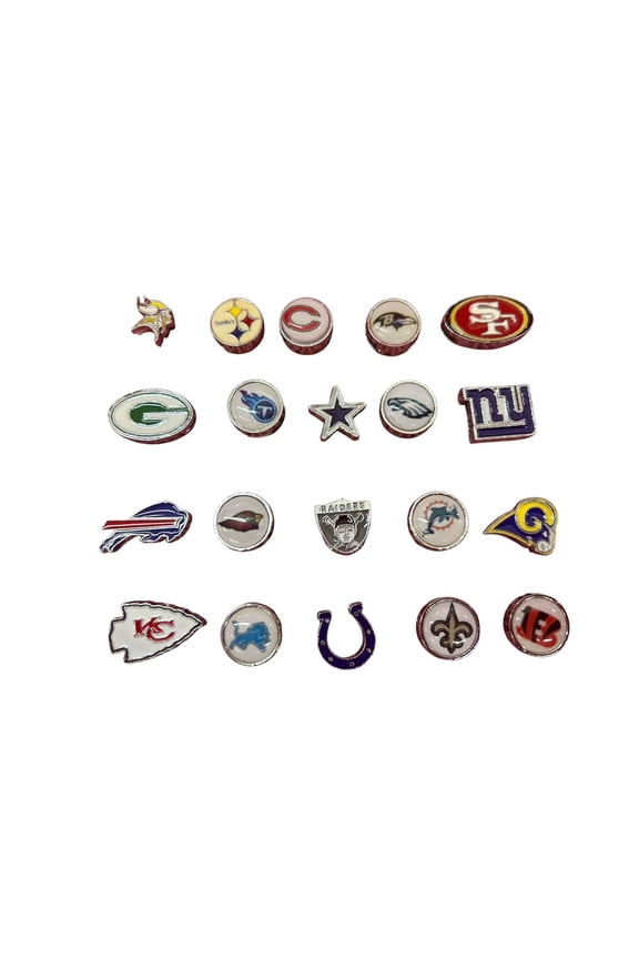 Set of 20 football Slide Charms 8mm for Jewelry/Crafting/Making Charm Bracelets/Charm Necklaces/Charm Wristbands/DIY Jewelry