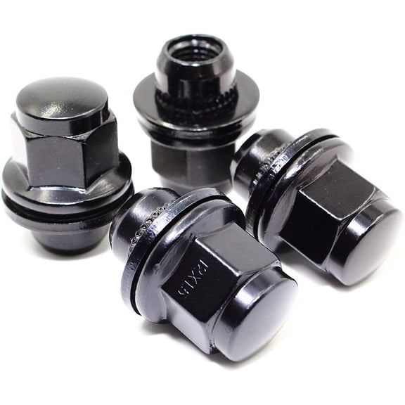 Set of 24 12x1.5 Veritek Mag OEM Factory Washer Style Black Lug Nuts for Toyota Tacoma 4 Runner SR5 Pre-Runner TRD Off-Road Limited OEM Replacement