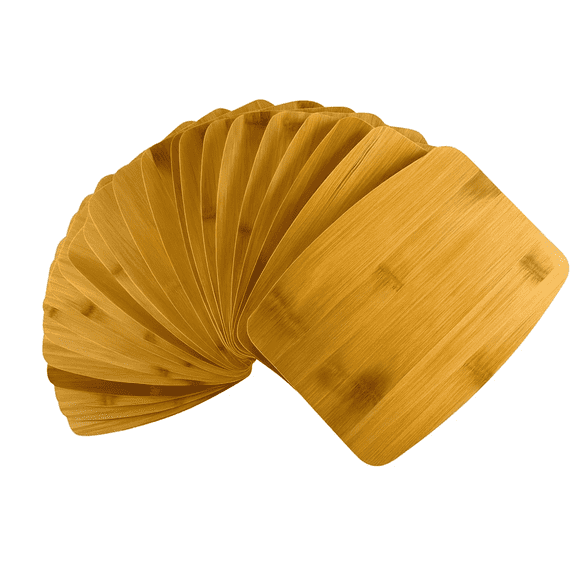 (Set of 24) 8"X6" Round Edge Bulk Plain Blank Bamboo Serving Tray, Platter, Cutting Boards for Customized, Personalized Engraving Gift