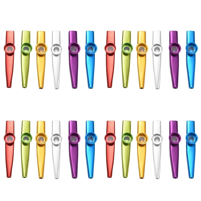 Set of 24 Colors Metal Kazoo Musical Instruments Good for A Guitar Ukulele Great Gift for Kids Music Lovers