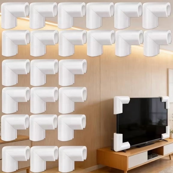 Set of 24 Foam Corner Guards - L-Shaped Edge Protection for TVs, Mirrors, and Artwork