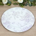 thumbnail image 1 of Set of 24 French Toile Charger Plates, 13" Lavender Floral Acrylic Round Plates for Wedding Reception Dinner Party Decor,Durable Stylish Tableware, 1 of 9