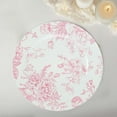thumbnail image 1 of Set of 24 French Toile Charger Plates, 13" Pink Floral Acrylic Round Plates for Wedding Reception Dinner Party Decor,Durable Stylish Tableware, 1 of 9