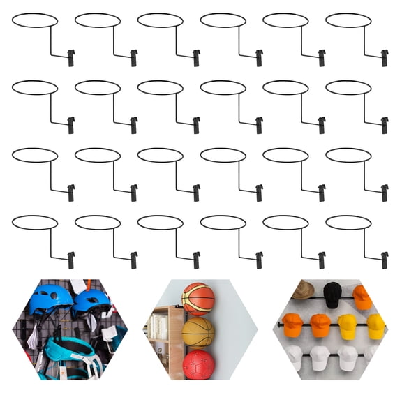 Set of 24 Hat Racks, Hat Hanger Gridwall Hooks, Slat Panels Cap Rack for Retail Display