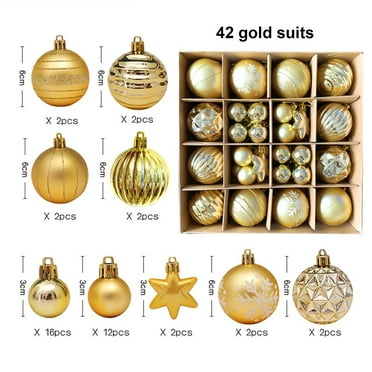 Set of 24 Mini Shatterproof Christmas Balls Tree Ornaments Party Decoration, 3cm/1.18"