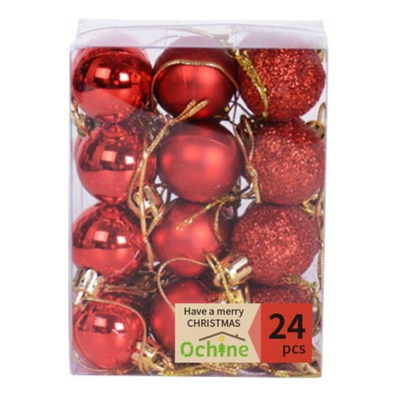Set of 24 Mini Shatterproof Christmas Balls Tree Ornaments Party Decoration, 3cm/1.18''