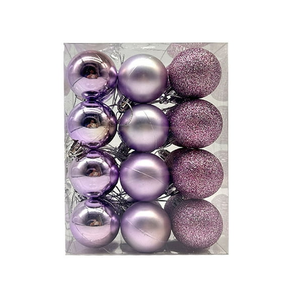 Set of 24 Mini Shatterproof Christmas Balls Tree Ornaments Party Decoration, Christmas Tree Bauble Hanging Home Party Ornament Decor 3cm/1.1"