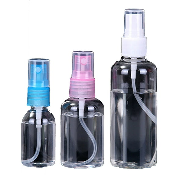Set of 24 Multi-Color Spray Pump Clear Refillable Tioletries Comestic Bottle 25g 0.8oz