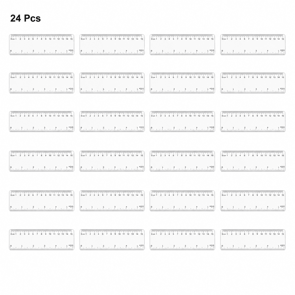 Plastic Rulars Set of 24 Plastic Rulers, Each 6 Inches Long, Ideal for Office Use ...