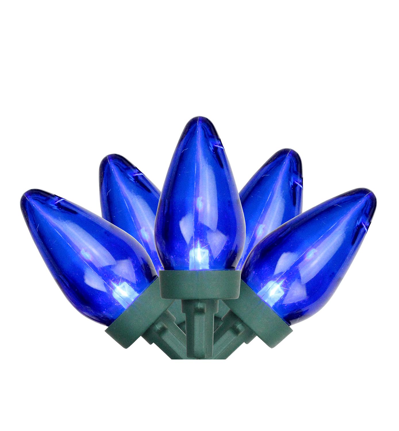 Set of 25 Blue LED C7 Christmas Lights