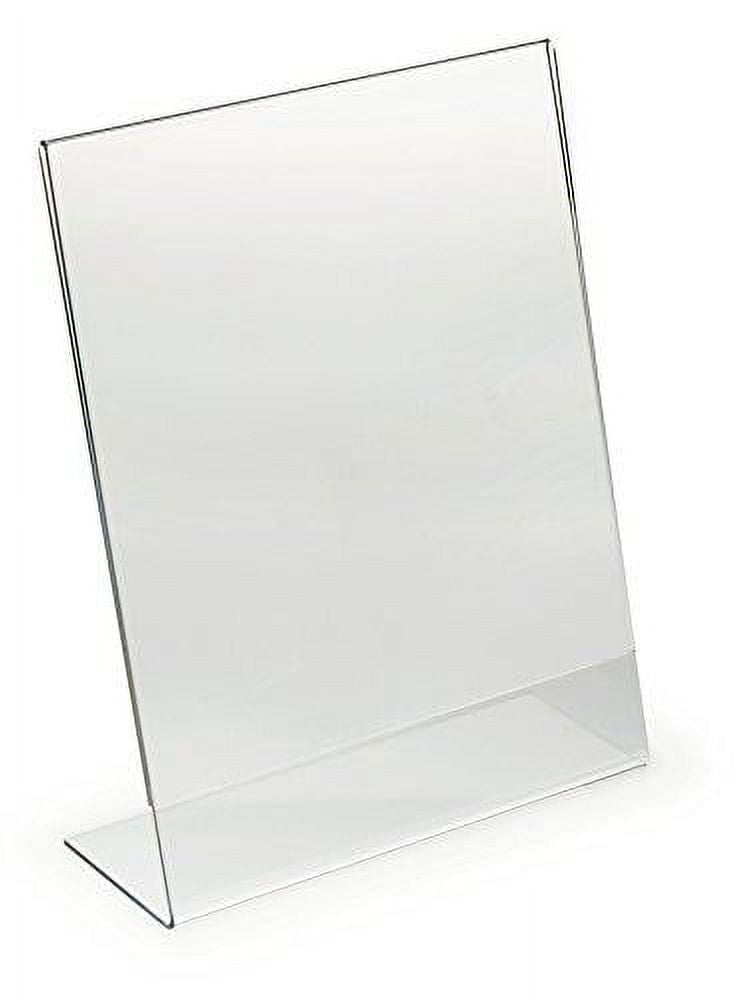 Set of 25, Clear Acrylic Display Frames for 81/2"w x 11"h Signs, Slant