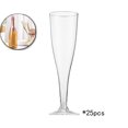 thumbnail image 1 of Set of 25 Clear Plastic Champagne Flutes, Shatterproof Disposable Glasses, Disposable Clear Plastic Champagne Glasses for Weddings Parties Cocktails, 1 of 7
