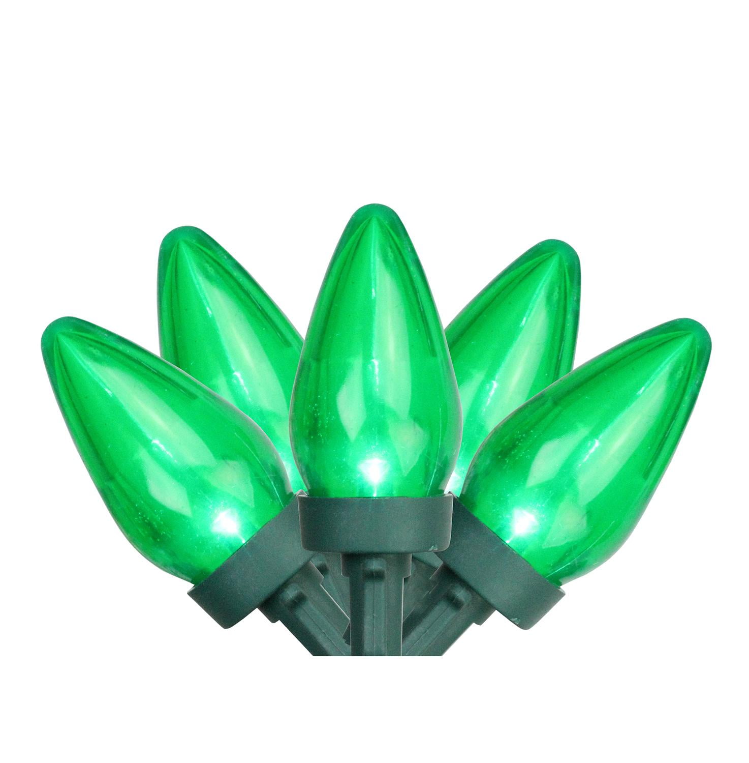 Set of 25 Green LED C7 Christmas Lights