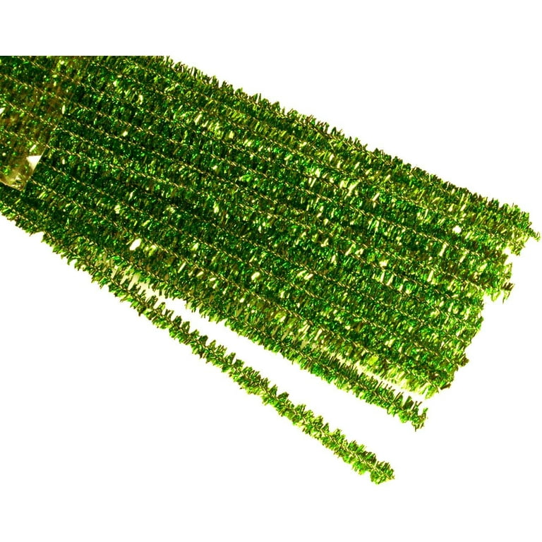 12 Plain Apple Green Chenille (Pipe Cleaner) 6MM Stems Choose Package  Amount (25)