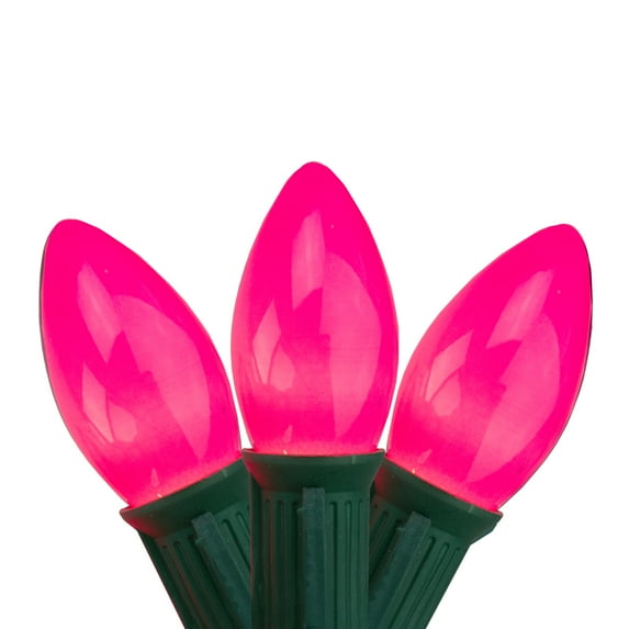 Northlight Opaque C9 Christmas String Lights - Hot Pink - 24' Green Wire - 25ct