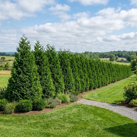 Set of 25 Thuja Green Giant Arborvitae Tree Tall Outdoor Privacy Plants, Fast Growing Trees 6-12"Tall Bare Roots