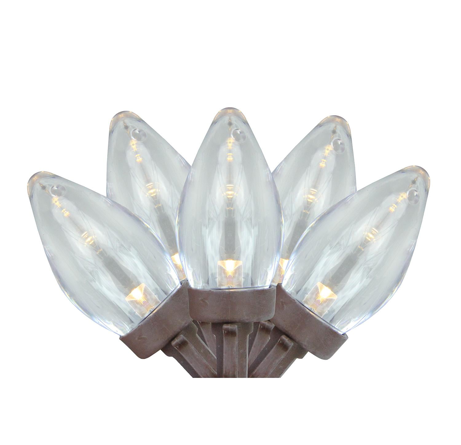 Set of 25 White LED C7 Christmas Lights - 32614107