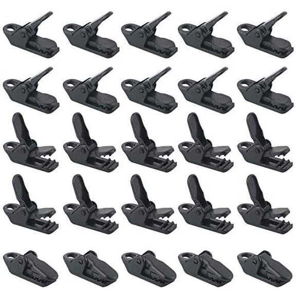 Set of 25 clamps for tents, , Black
