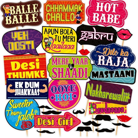 Set of 29 Funny Wedding Family Party Photo Booth Props Craft Item