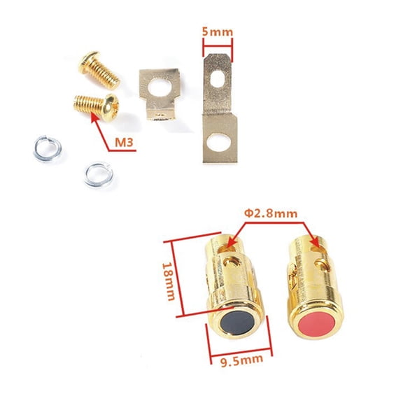 Set of 2pcs Pair Professional Horn Terminals Binding Posts Horn Plug Wiring Terminals Grounding Column