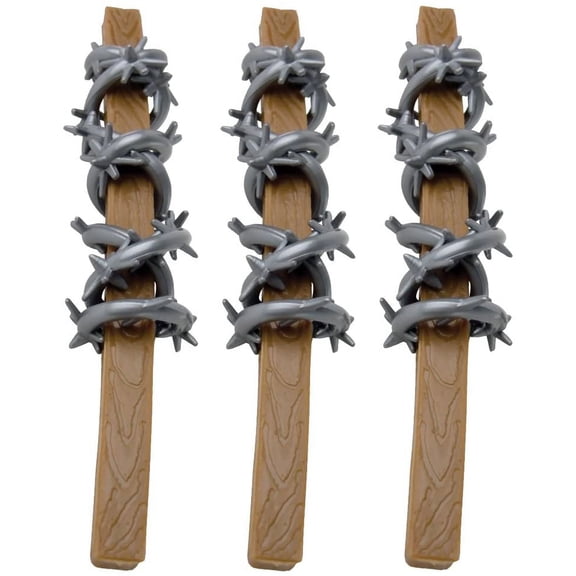 Set of 3 2x4 Boards with Barbed Wire for WWE & AEW Wrestling Action Figures